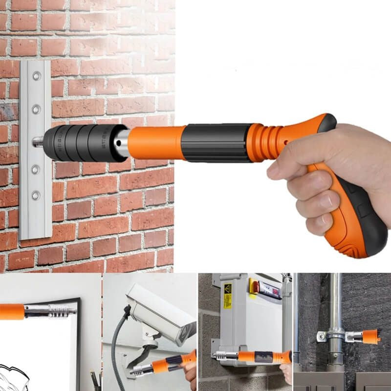 Johdoton 3-in-1 kiinnityspistooli + 100 betoninaulaa